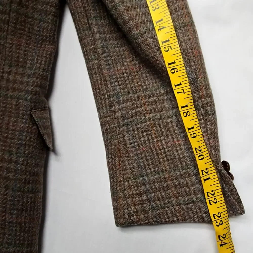 Vintage 911 Collection Wool Blazer Plaid Brown Mens Jacket 38R Classic
